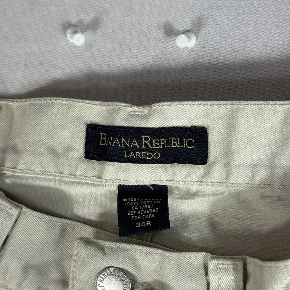 Banana Republic Mens Jeans Beige Denim Laredo Fit Straight Leg Classic Fit 34 R